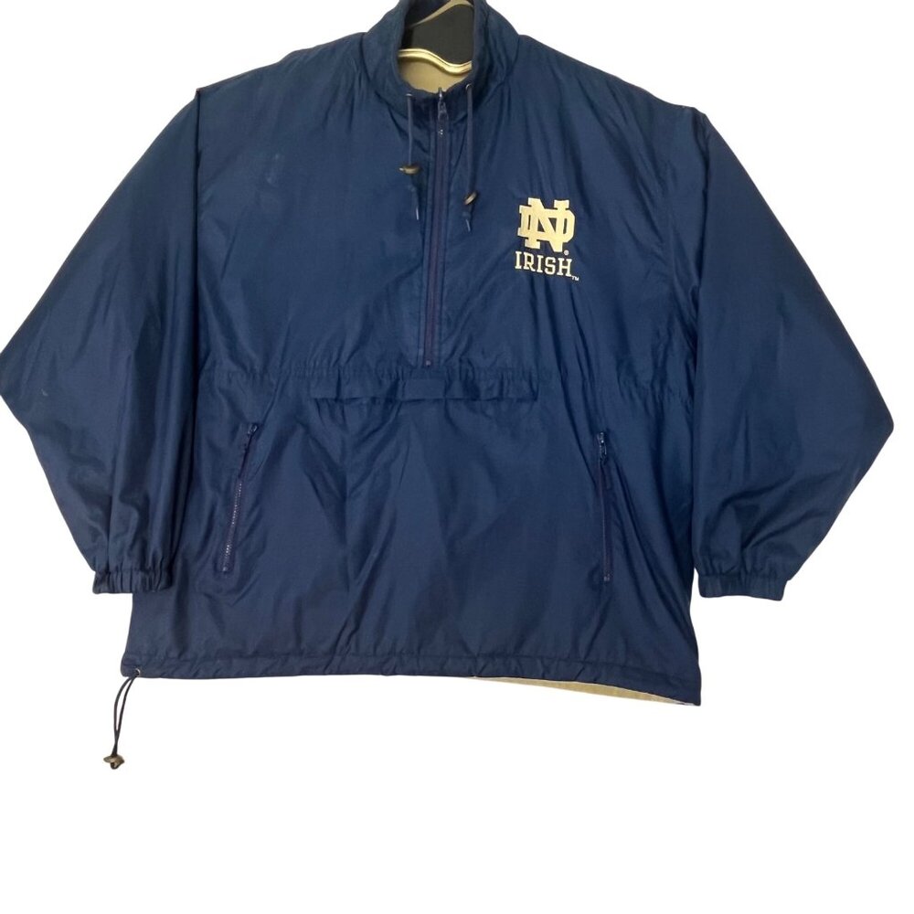 Notre Dame Irish Champion Vtg Reversible Sports Jacket XL Mens  Fleece/Polyester